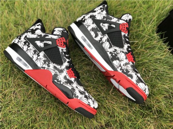 Jordan 4 Retro Tattoo 2018 Black Fire Red sale