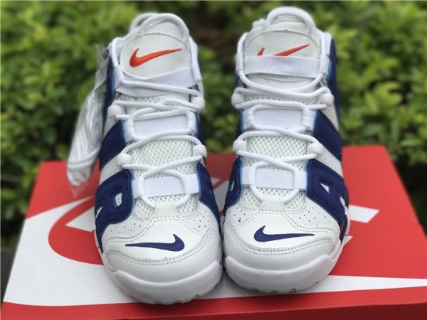 Nike Air More Uptempo Knicks White Deep Royal tongue