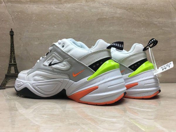 Nike M2K Tekno Pure Platinum Glossy Volt heel