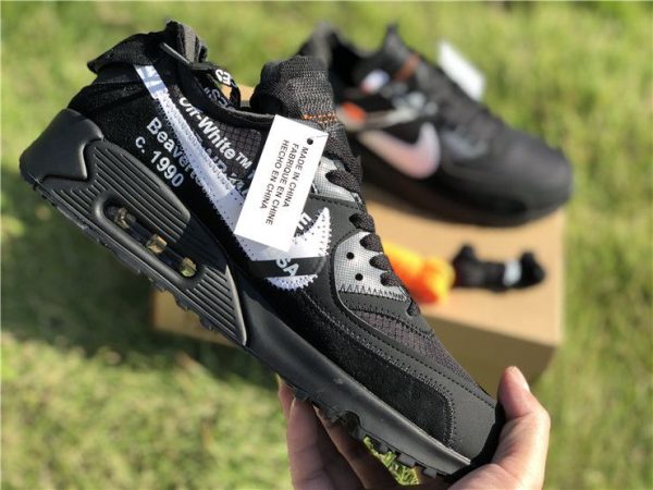 swoosh Off-White Nike Air Max 90 Black AA7293-001