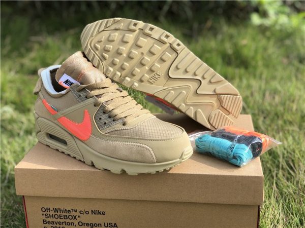 2019 Off-White x Nike Air Max 90 Desert Ore shoes