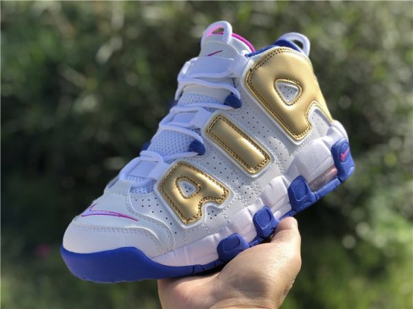 Air More Uptempo Fuchsia Blast Metallic Gold on hand