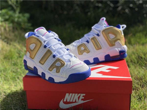 Nike Air More Uptempo Fuchsia Blast Metallic Gold shoes