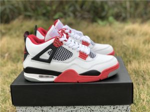 Air Jordan 4 IV White Fire Red Nike Swoosh Air