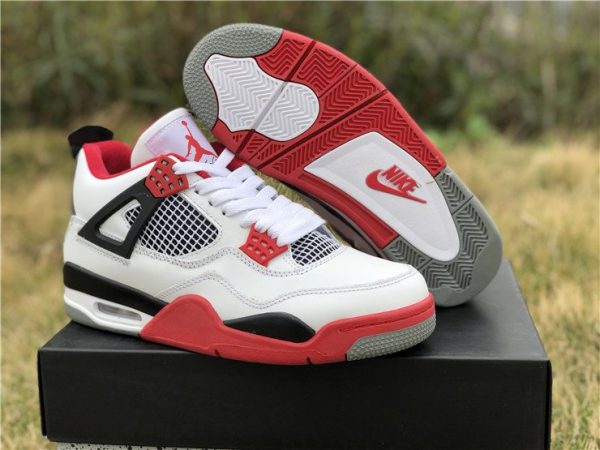 Air Jordan 4 IV White Fire Red Nike Swoosh Air sneaker