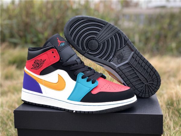 buy Jordan 1 Mid Bred Multi-Color 554724-125