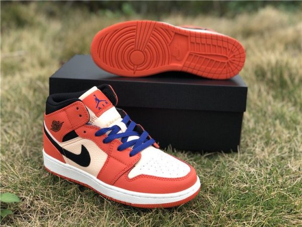 buy Jordan 1 Mid Team Orange Black GS