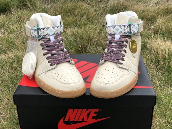 Air Jordan 1 Hi Strap N7 Light Cream upper