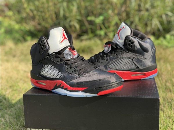 Air Jordan 5 Bred Black University Red for sale