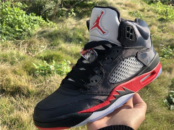 Air Jordan 5 Bred Black University Red on hand