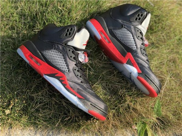 Air Jordan 5 Bred Black University Red shoes