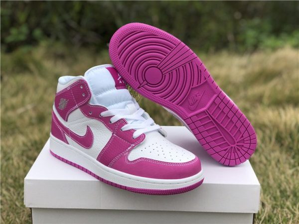 GS Air Jordan 1 Chameleon True Berry Rush Pink-White shoes