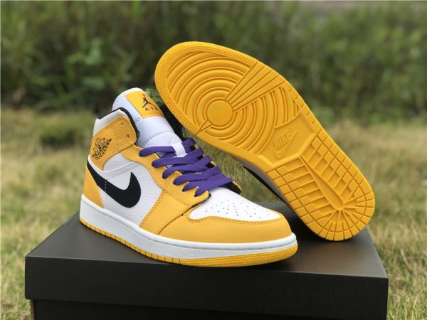 Jordan 1 Mid SE Lakers Yellow Purple sale