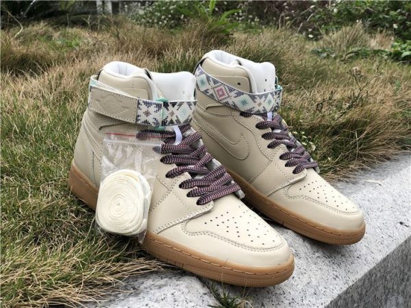 Mens Jordan 1 Hi Strap N7 Light Cream shoes