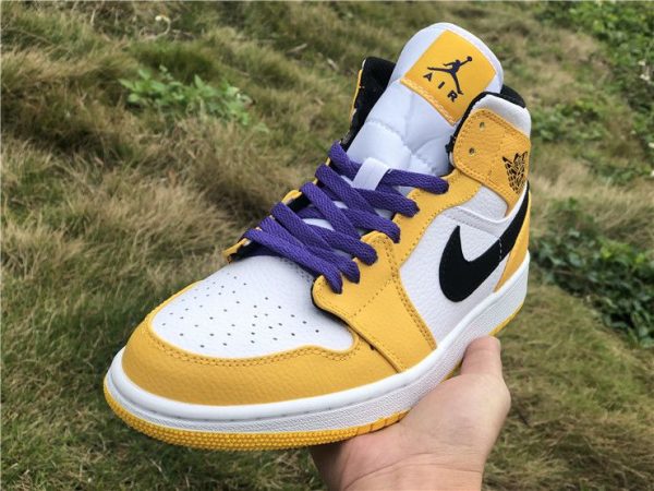 buy Jordan 1 Mid SE Lakers Yellow Purple