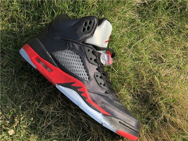 mens Air Jordan 5 Bred Black University Red