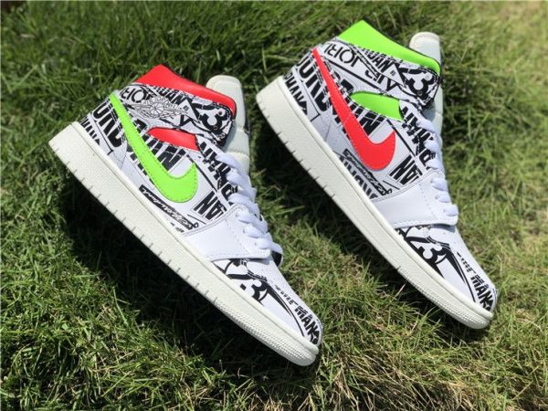 Air Jordan 1 Mid All-Over-Print Logos for sale