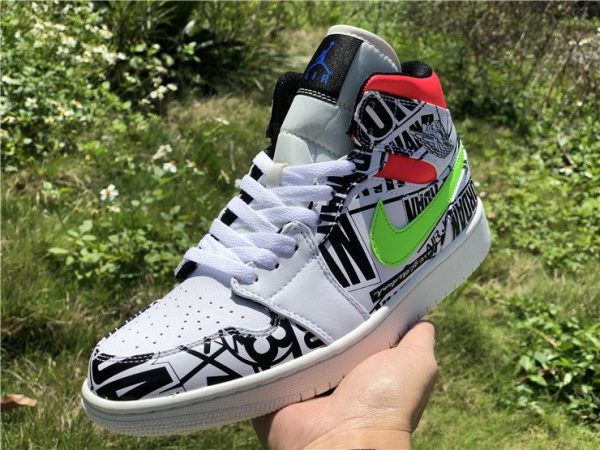 Air Jordan 1 Mid All-Over-Print Logos shoes