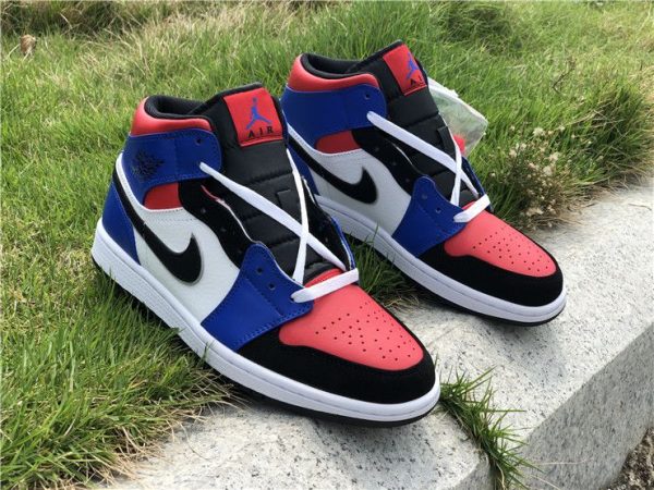 Air Jordan 1 Mid Top 3 white blue red