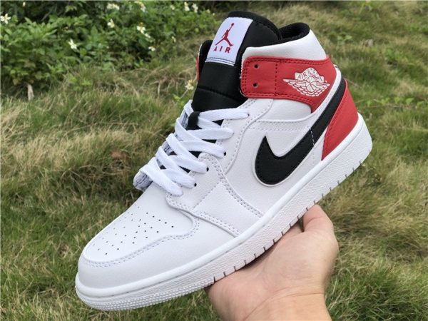 Air Jordan 1 Mid White Red Black 554724-116 for sale