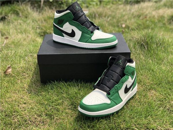 Jordan 1 Mid Pine Green Sail-Black 852542-301