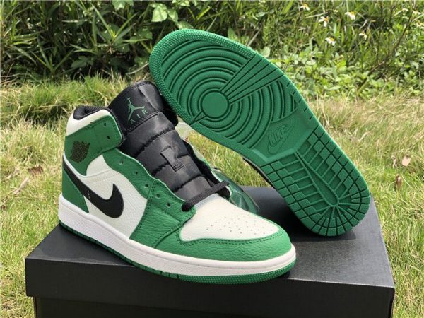 Jordan 1 Mid Pine Green Sail-Black 852542-301 sneaker