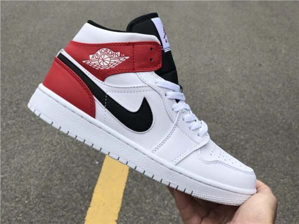 Jordan 1 Mid White Red Black 554724-116 sneaker