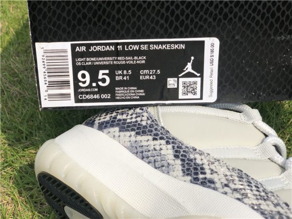 Jordan 11 Low SE Snakeskin Light Bone for sale