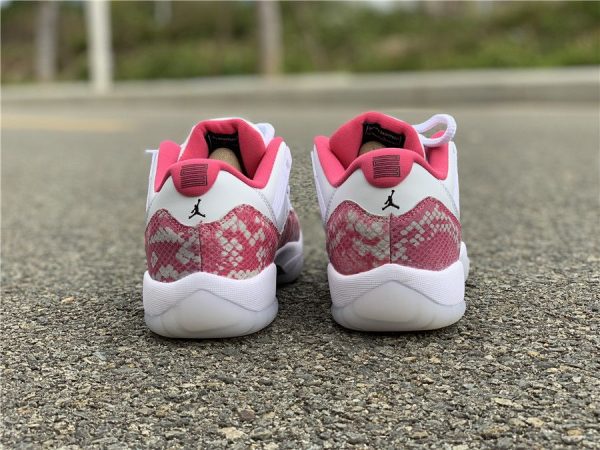 WMNS New Jordan 11 Low Pink Snakeskin 2019 heel