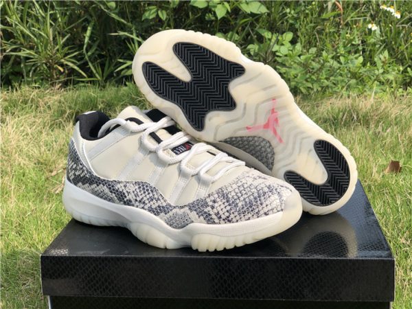 mens Jordan 11 Low SE Snakeskin Light Bone