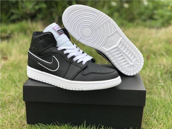 shop Jordan 1 Mid Black White 852542-016