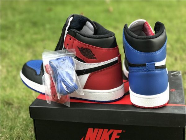 Air Jordan 1 Retro Top 3 Black Varsity Red Royal heel