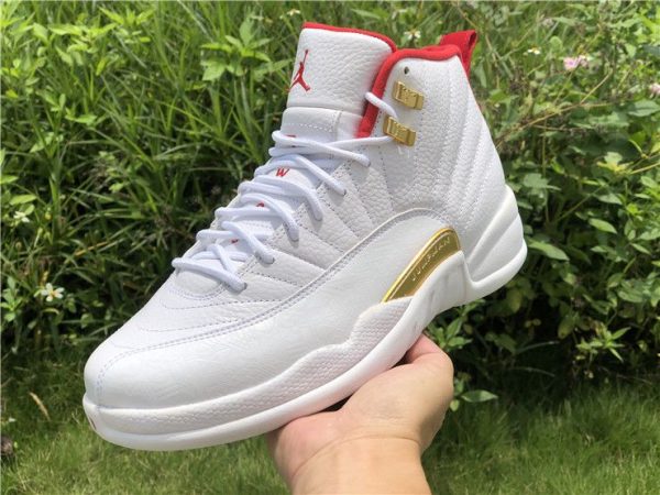 Air Jordan 12 FIBA White University Red shoes