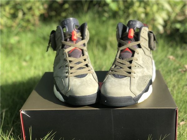 Air Jordan 6 Travis Scott Medium Olive toe