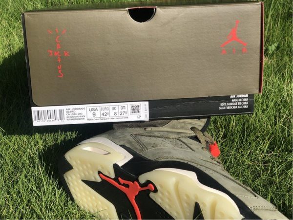 Air Jordan 6 Travis Scott Medium Olive with box