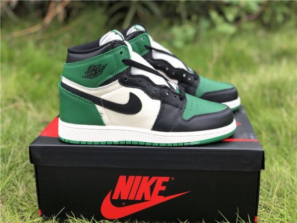 GS Air Jordan 1s High Pine Green White