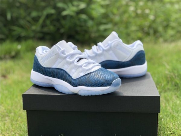 Navy Snakeskin Air Jordan 11 Low footwear