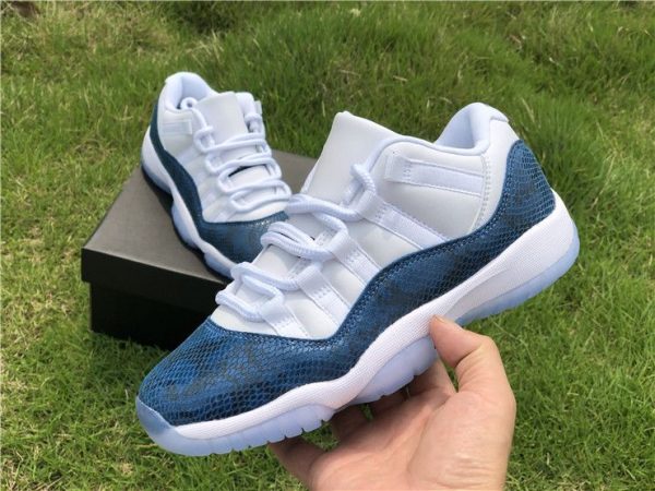 Navy Snakeskin Air Jordan 11 Low kicks