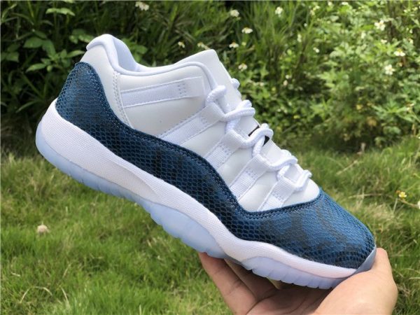 Navy Snakeskin Air Jordan 11 Low shoes