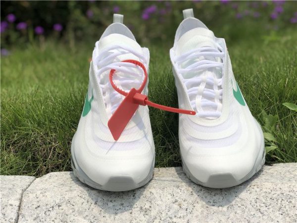 Off-White X Nike Max 97 White Green Swoosh front