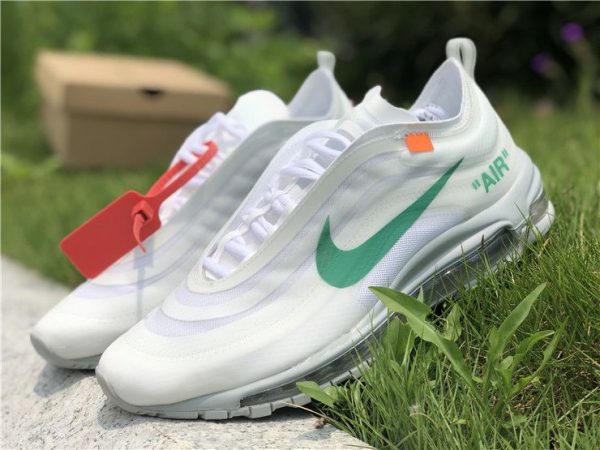 Off-White X Nike Max 97 White Green Swoosh trainer
