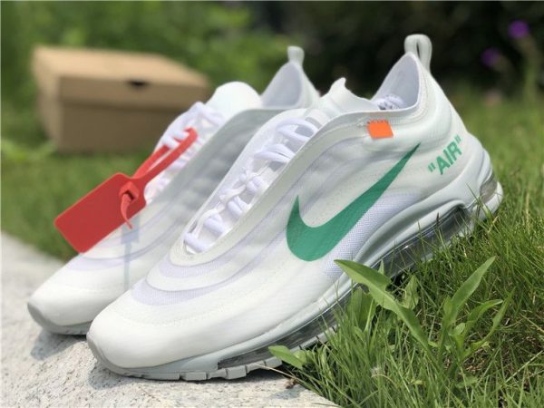 Off-White X Nike Max 97 White Green Swoosh trainer