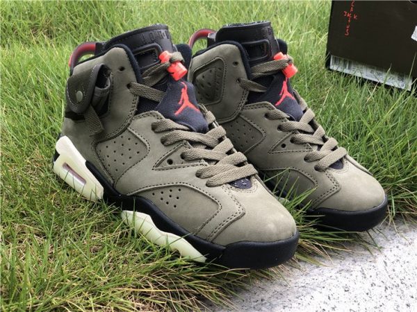 girls Air Jordan 6 Travis Scott Medium Olive