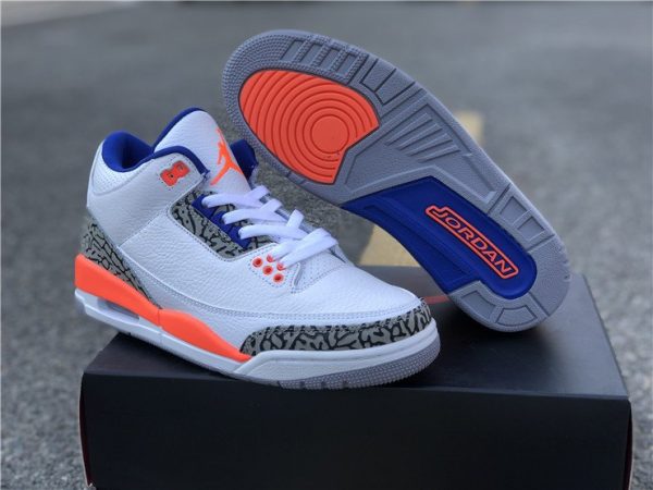 2019 Air Jordan 3 Knicks Rivals white orange