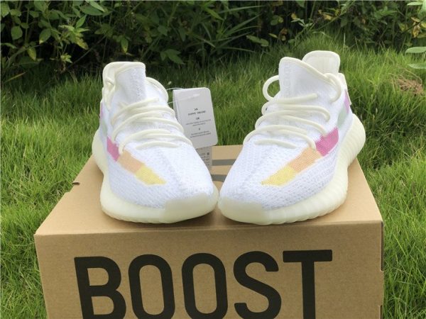 Adidas Yeezy 350 Boost V2 White Colorfull Strip front