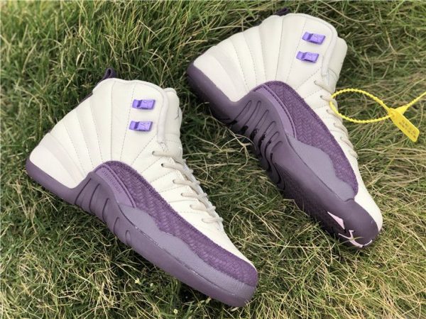 Air Jordan 12 Desert Sand Pro Purple panel