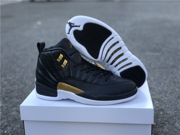 Air Jordan 12 Reptile Black Gold shoes