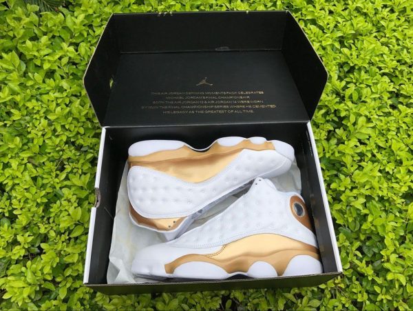 Air Jordan 13 DMP Finals Pack White Gold in box