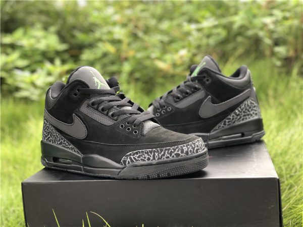 Air Jordan 3 Oregon Black Dark Grey Green 3M Reflective footwear