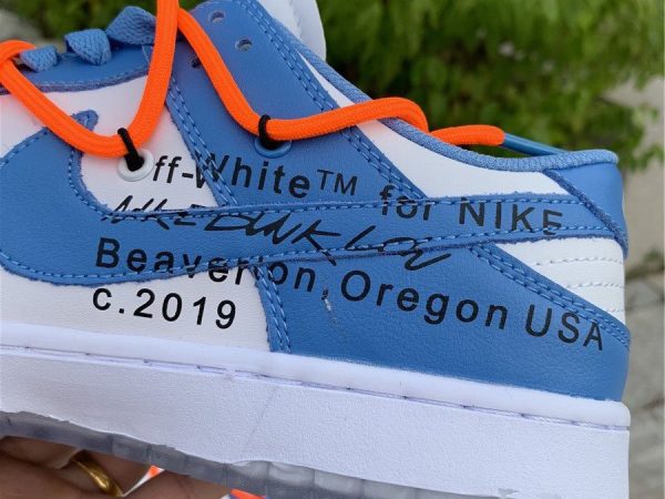 Off-White x Futura x Nike Dunk Low UNC side